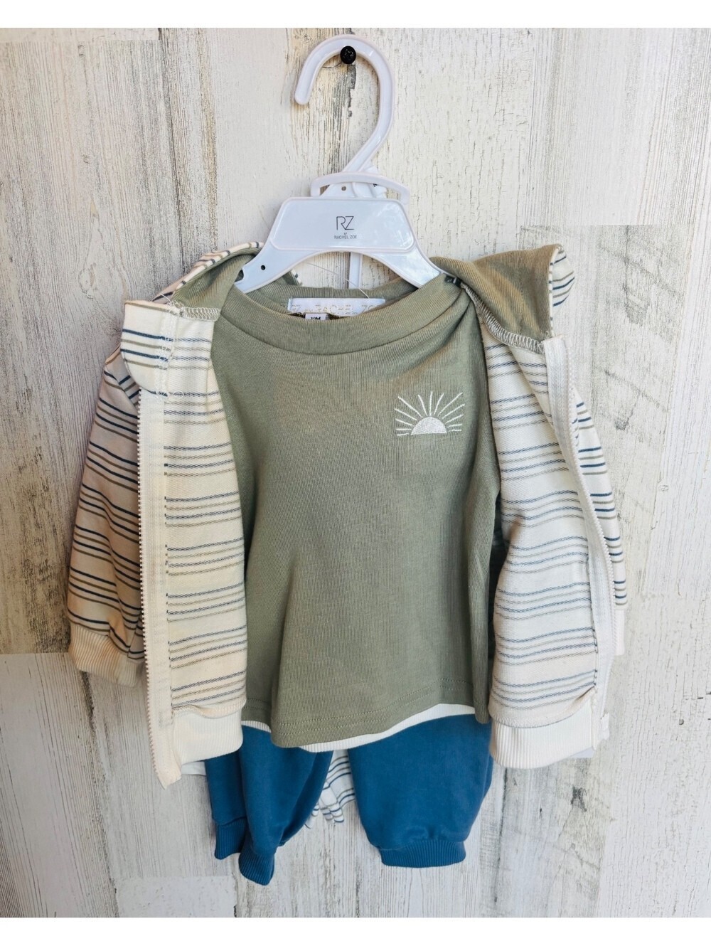 NWT Baby by Rachel Zoe 4 Piece Outfit Set 12M Hoodie Joggers Tee Shorts